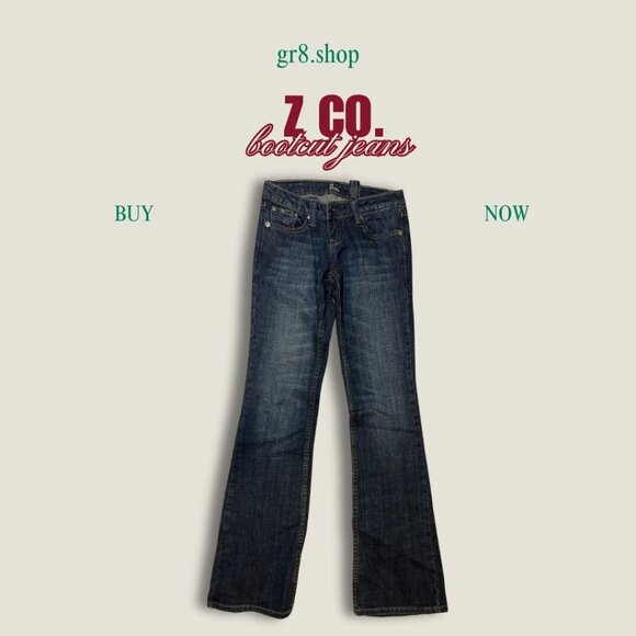Z. Co. Womens Bootcut Jeans Size 3 Blue Distressed Denim with Embroidered Back P - Picture 1 of 7